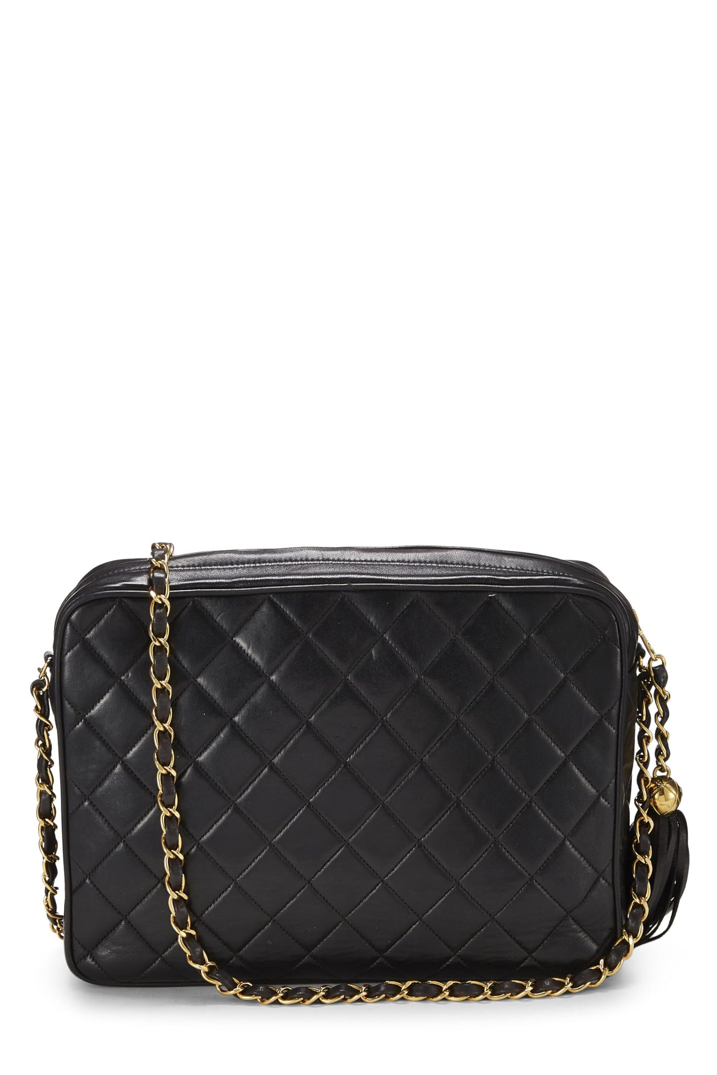 Chanel,  Black Quilted Lambskin Pocket Camera Bag Large, Black