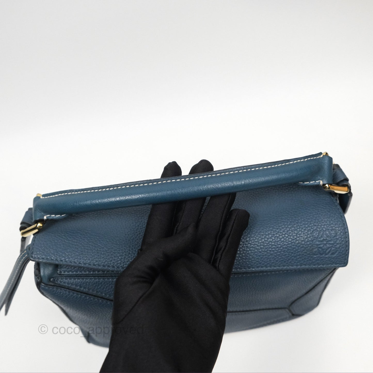 Loewe Small Puzzle Bag Navy Grained Calfskin