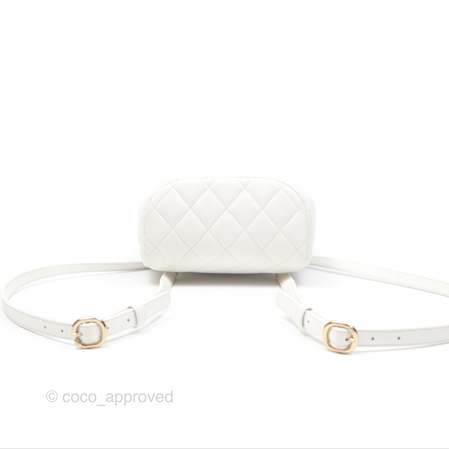 Chanel Mini Urban Spirit Backpack White Caviar Gold Hardware 23S
