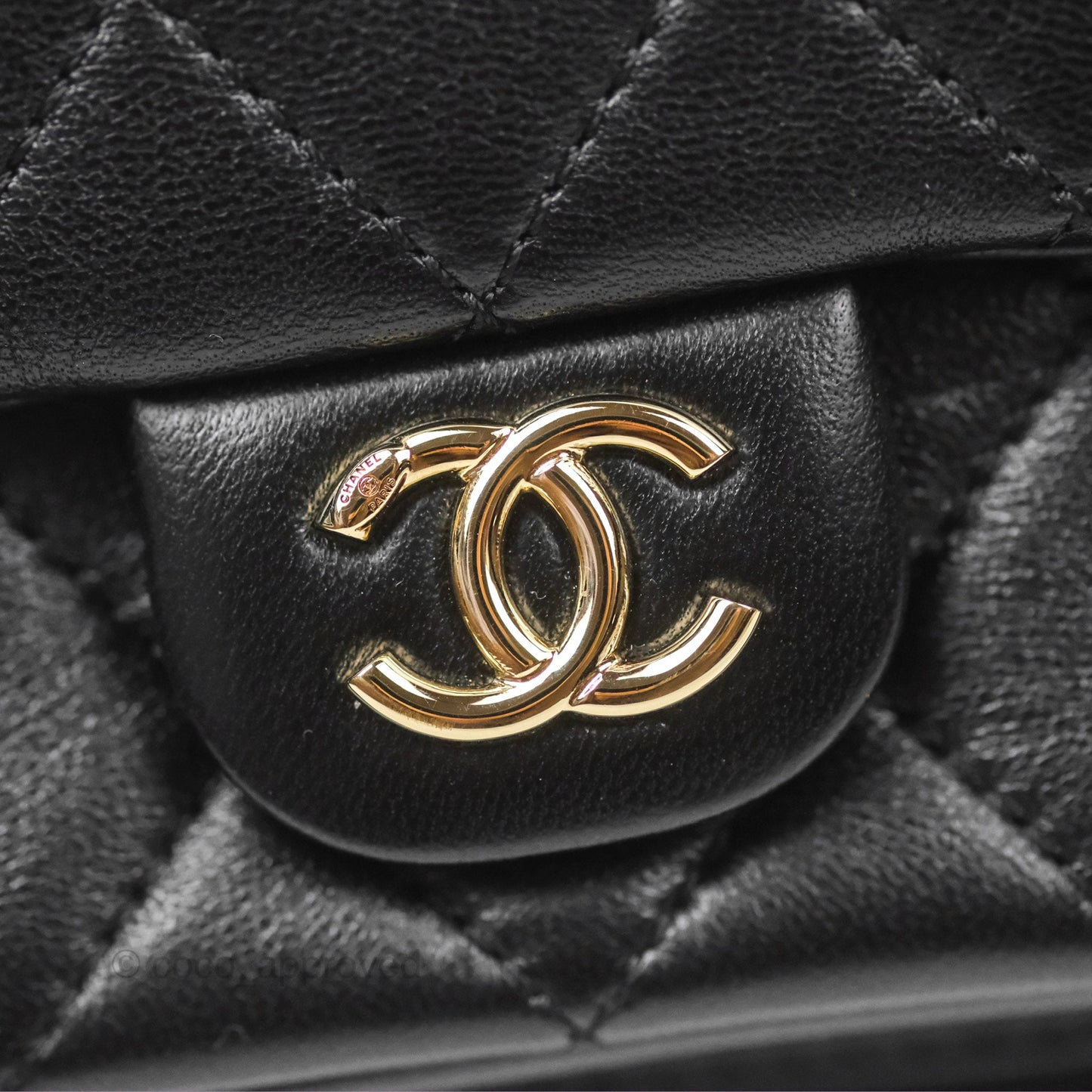 Chanel Quilted Small Duma Drawstring Backpack Black Lambskin Gold Hardware