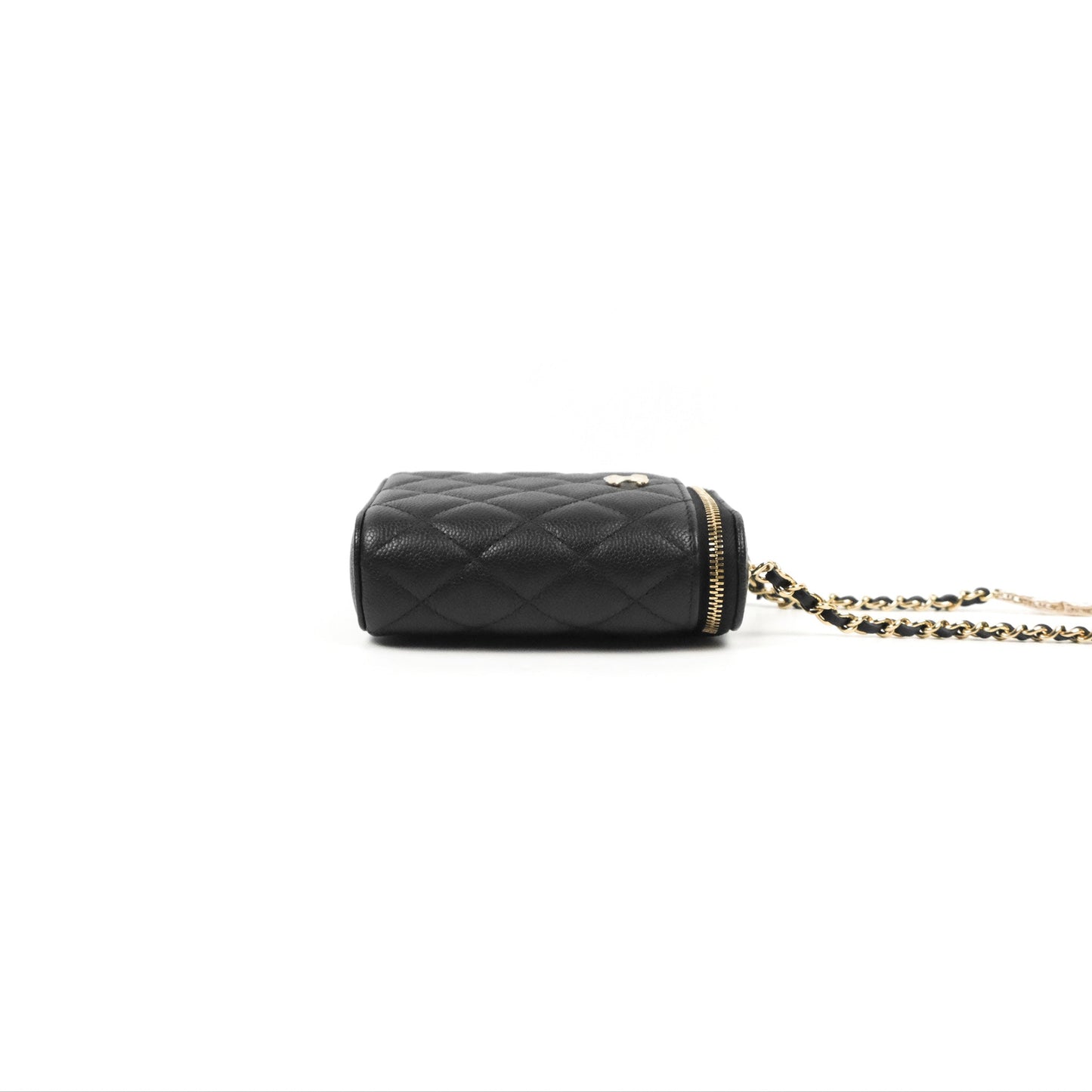 Chanel Classic Mini Vanity With Chain Black Caviar Gold Hardware