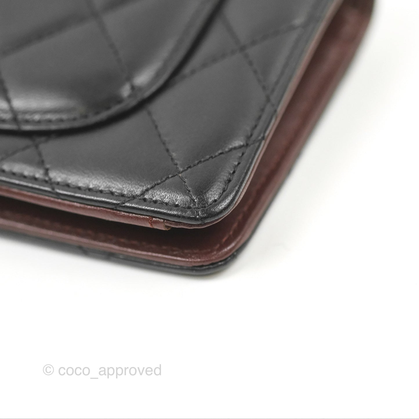 Chanel Classic Quilted Long Wallet Black Lambskin Silver Hardware