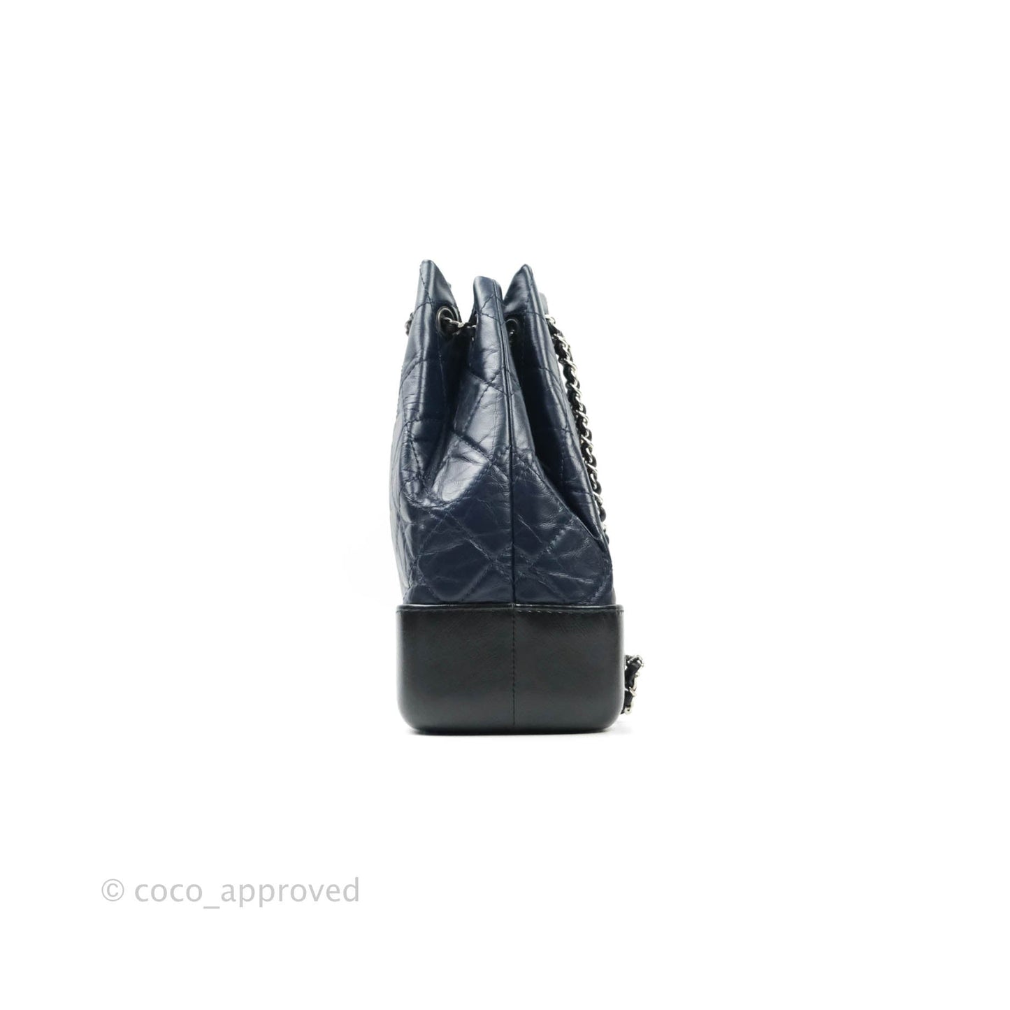 Chanel Gabrielle Backpack Black Aged Calfskin Small Navy Black