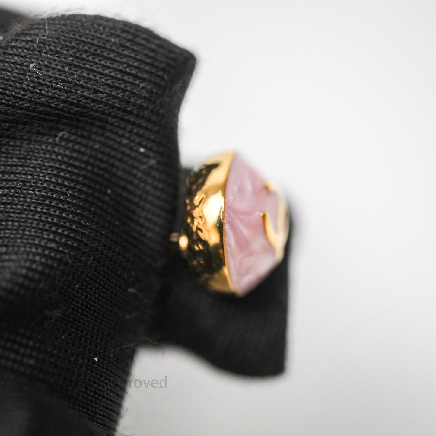 Chanel CC Pink Round Earrings Gold Tone 26C