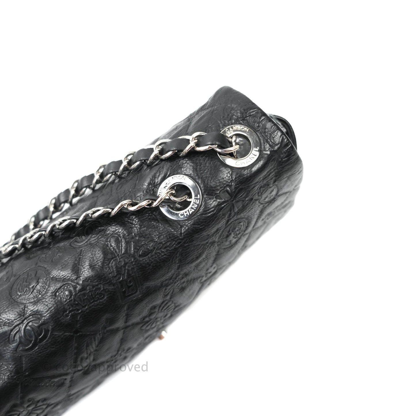 Chanel Small Embroidered Flap Bag Black Silver Hardware