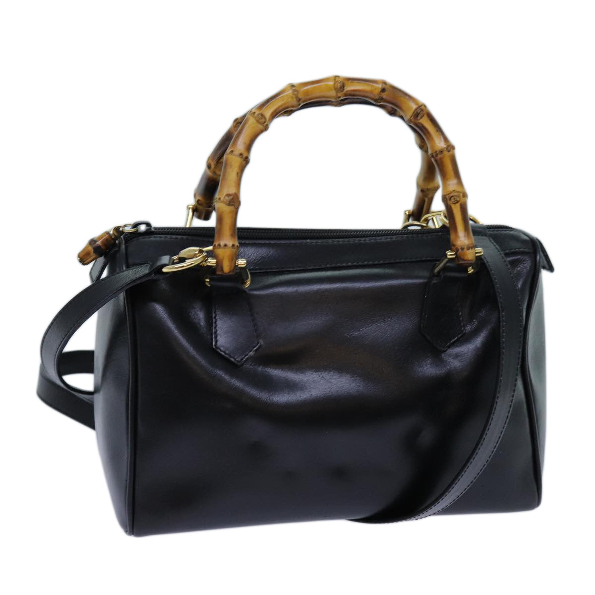 Luxury Gucci Trending 2025 Bamboo Hand Bag Leather 2way Black 000 122 0294  71505