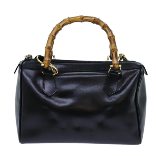 Luxury Gucci Trending 2025 Bamboo Hand Bag Leather 2way Black 000 122 0294  71505