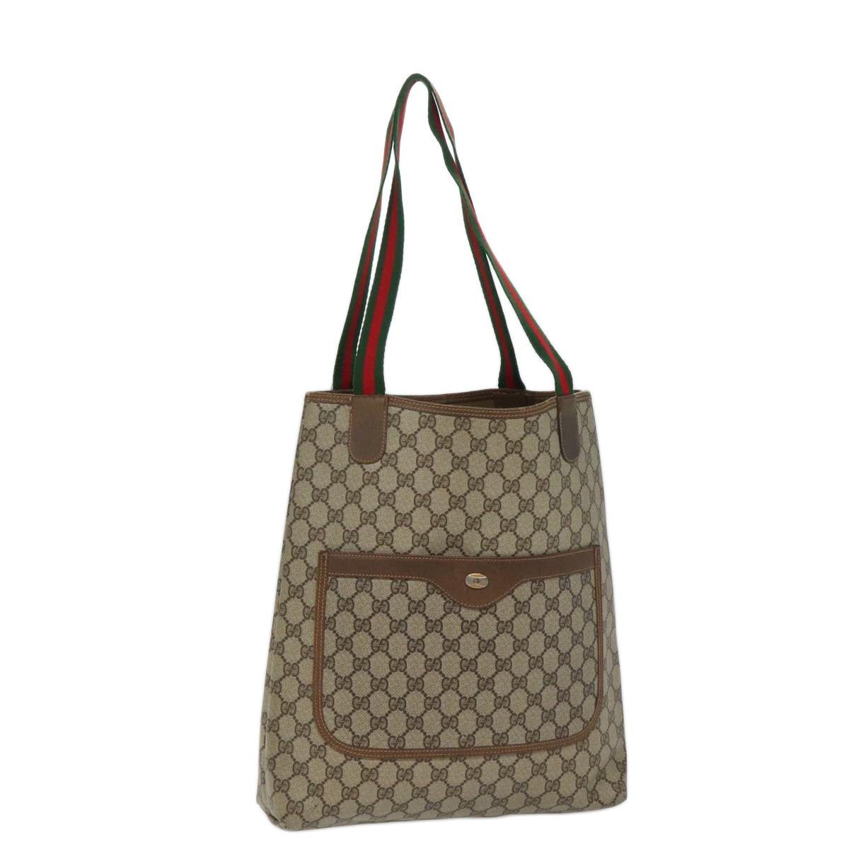 Luxury Gucci Trending 2025 GG Supreme Web Sherry Line Tote Bag PVC Beige Red 39 02 003  71528