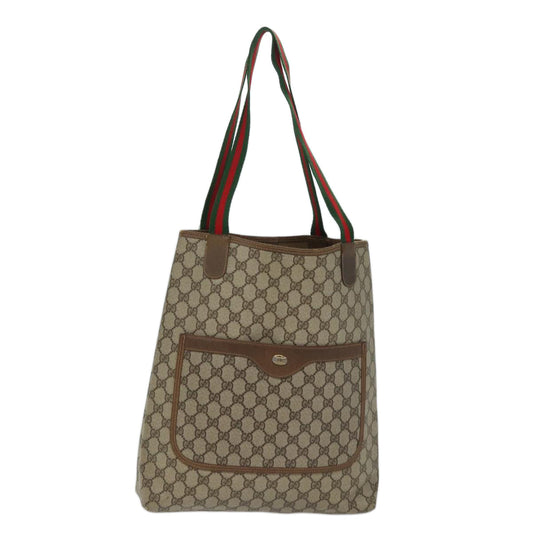 Luxury Gucci Trending 2025 GG Supreme Web Sherry Line Tote Bag PVC Beige Red 39 02 003  71528