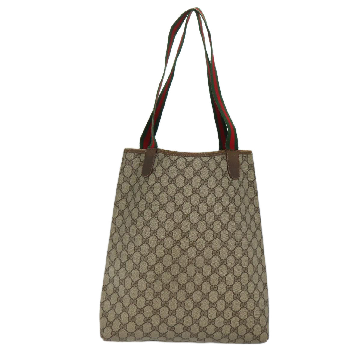 Luxury Gucci Trending 2025 GG Supreme Web Sherry Line Tote Bag PVC Beige Red 39 02 003  71528