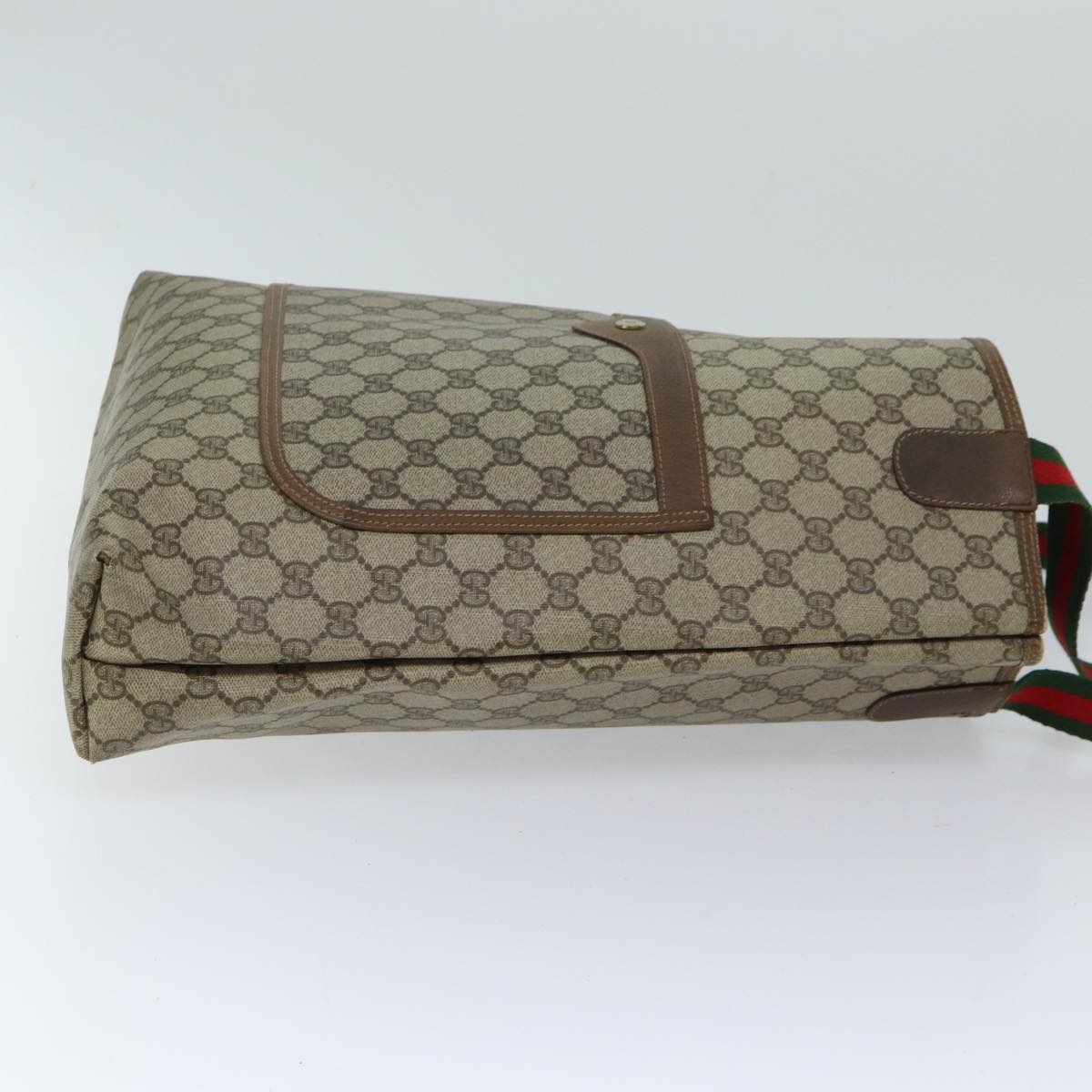 Luxury Gucci Trending 2025 GG Supreme Web Sherry Line Tote Bag PVC Beige Red 39 02 003  71528