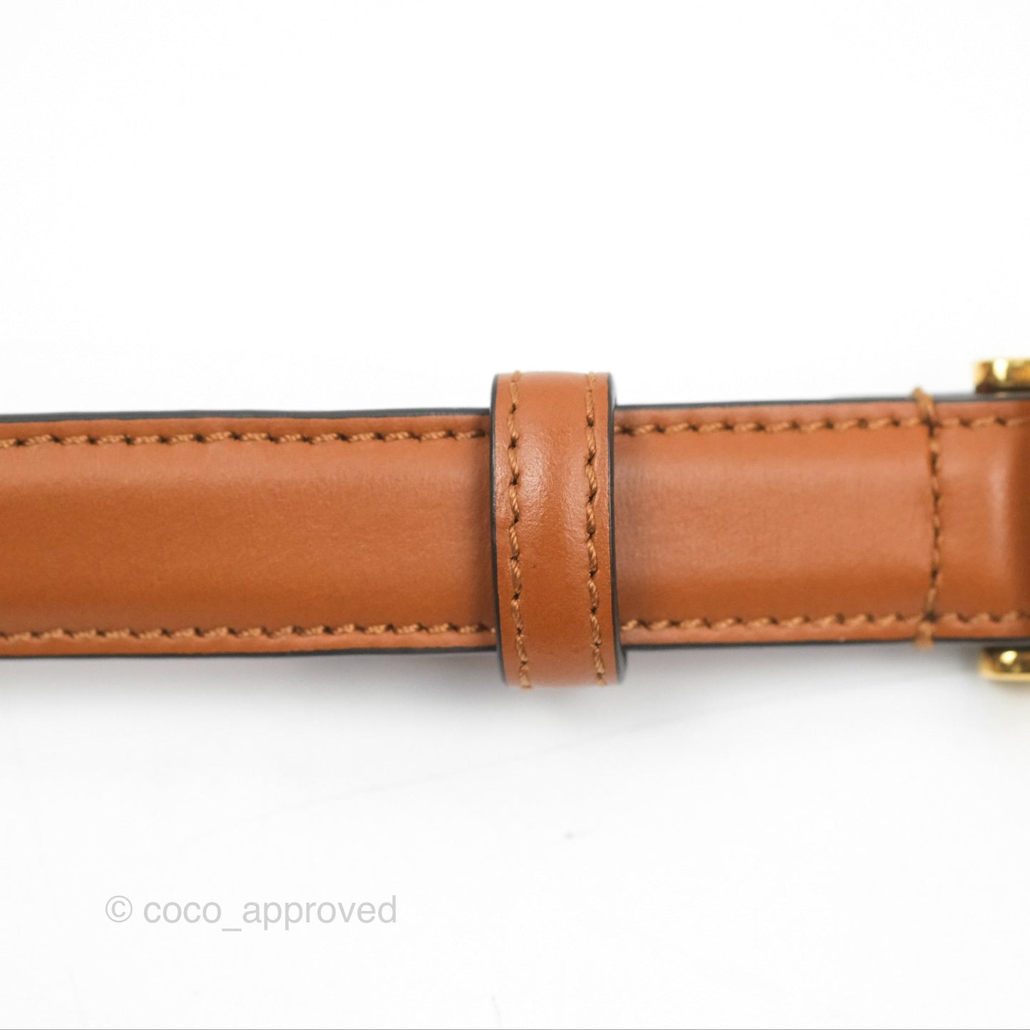 Fendi FF 20 mm Belt Brown Gold Hardware 80 32