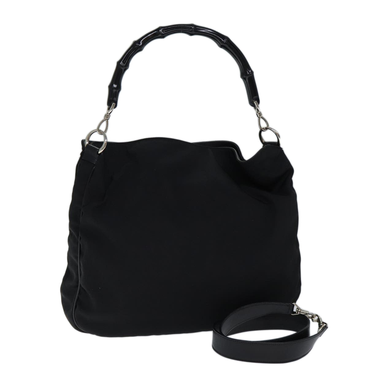 Luxury Gucci Trending 2025 Bamboo Shoulder Bag Nylon 2way Black 001 1577 1781  71530