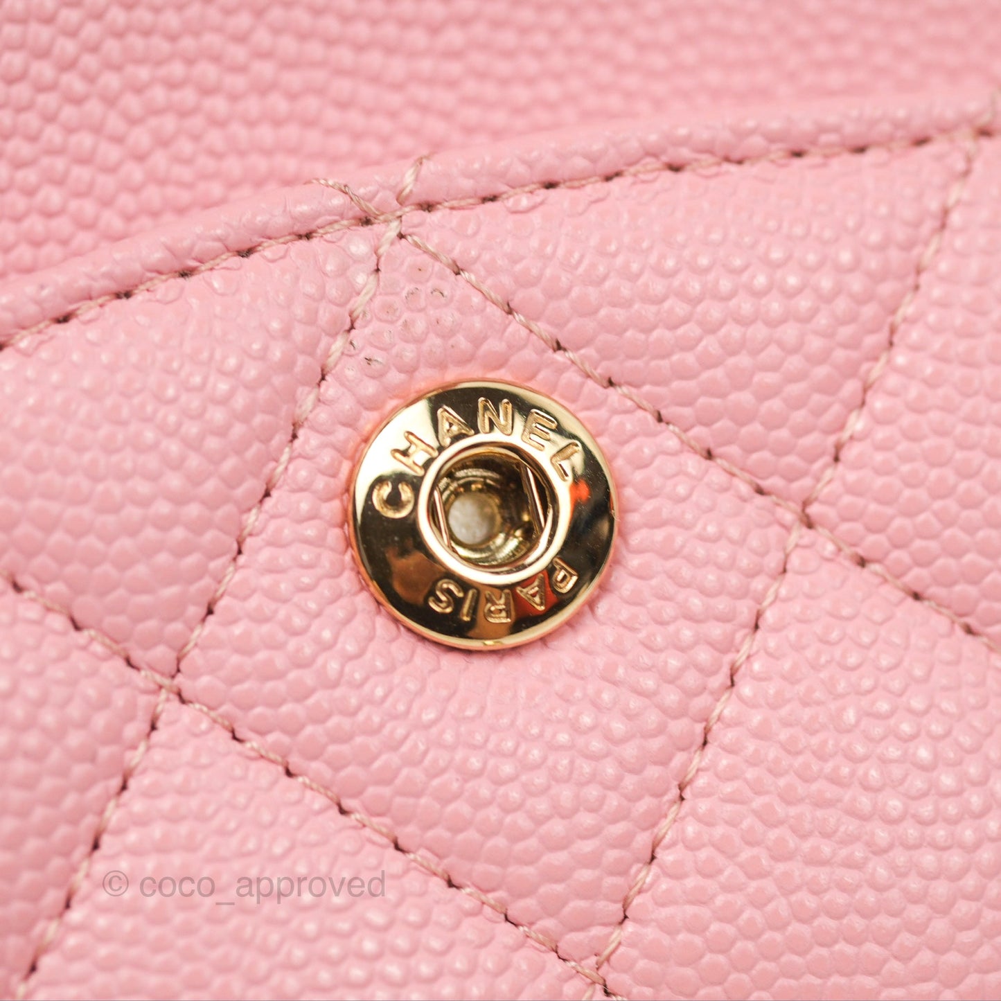 Chanel Small Classic Quilted Flap Sakura Pink Caviar Gold Hardware 22C