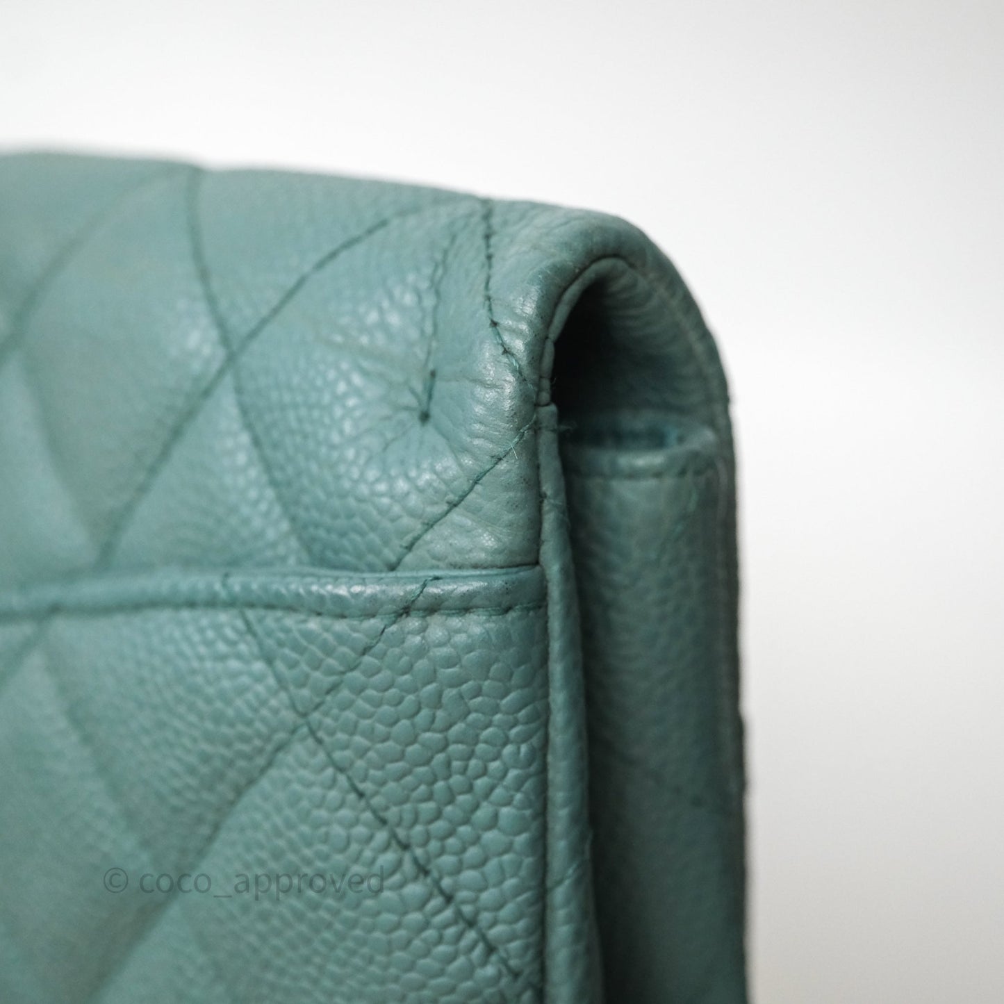 Chanel Quilted Clutch with Chain Green Caviar Gold Hardware