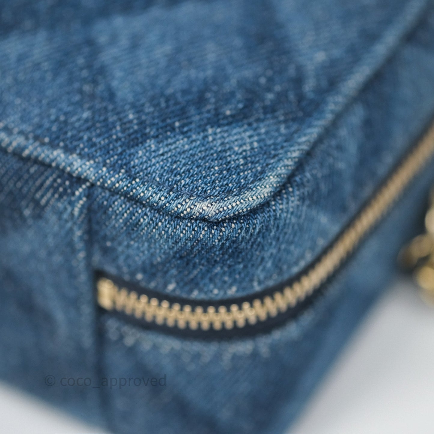 Chanel Camera Bag Quilted Denim Gold Hardware