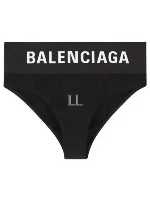 Luxury Balenciaga Logo Elastic Briefs Black