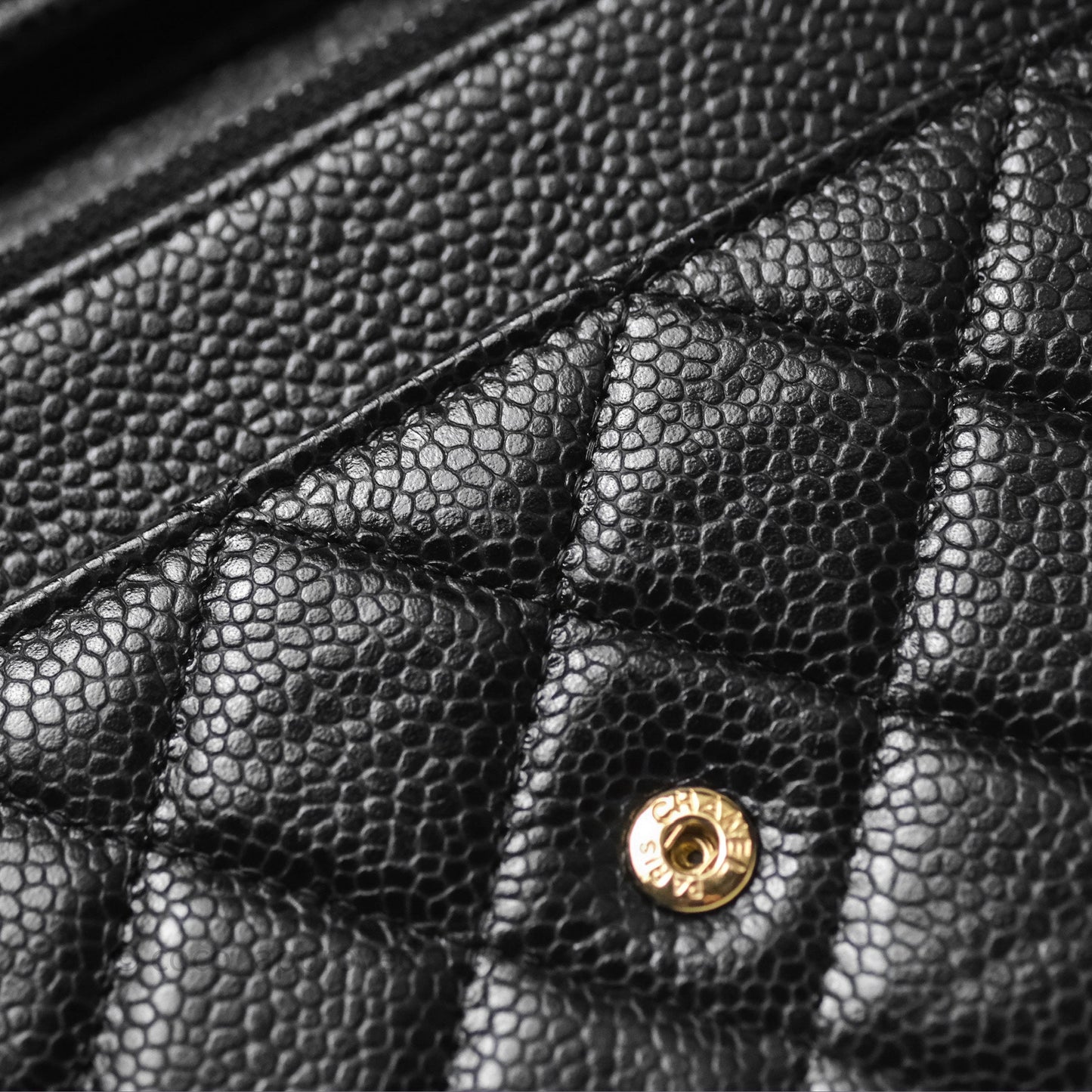 Chanel Quilted WOC Black Caviar Gold Hardware