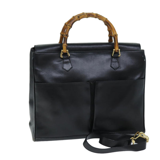 Luxury Gucci Trending 2025 Bamboo Shoulder Bag Leather 2way Black  71587