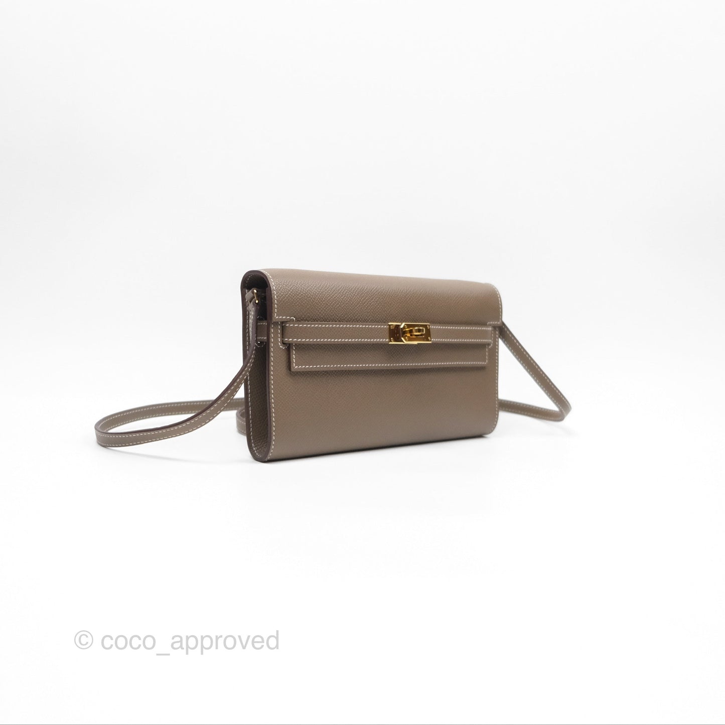 Hermès Kelly To Go Wallet Etoupe 18 Epsom Gold Hardware
