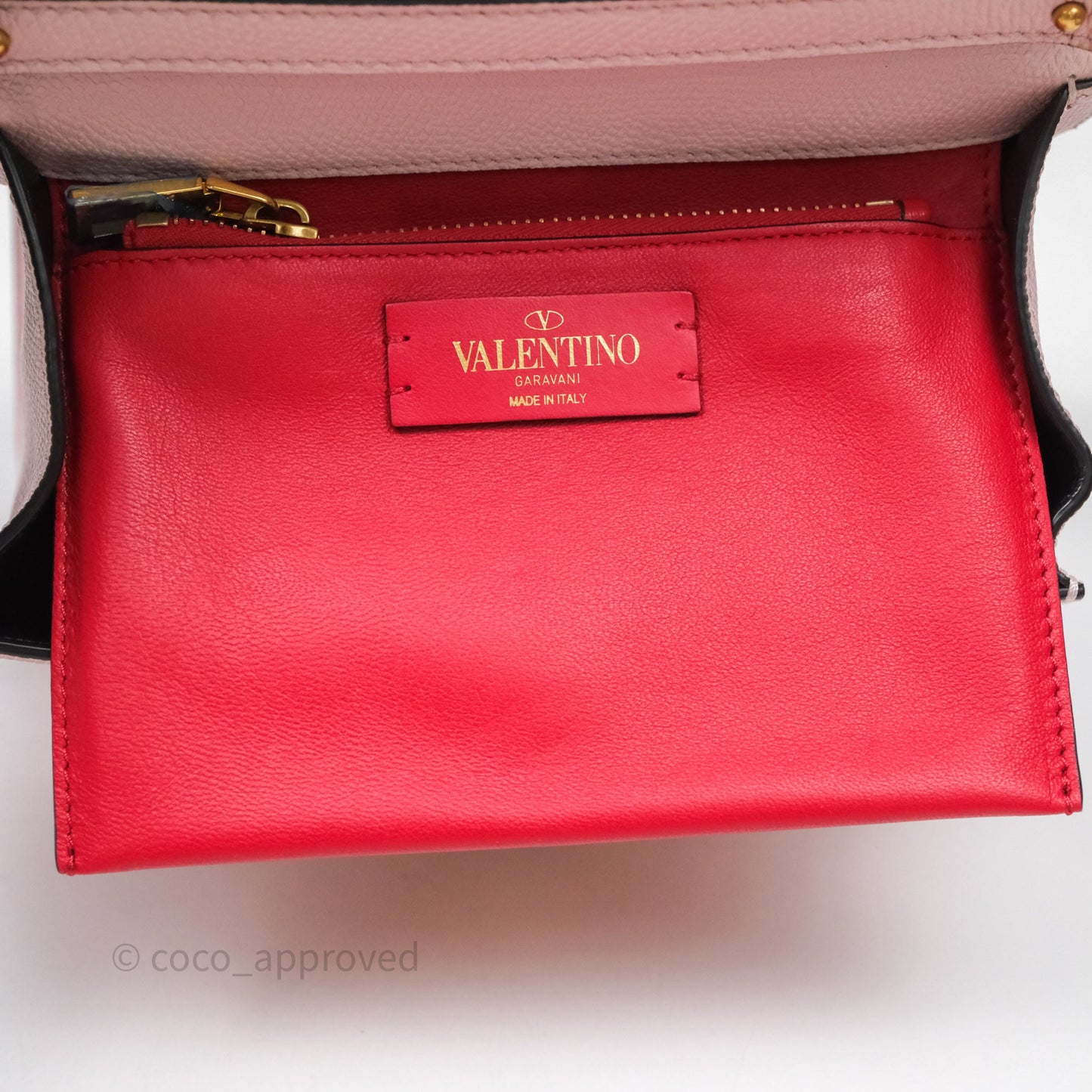 Valentino Garavani Small Vsling Grainy Calfskin Bag Light Pink Aged Gold Hardware