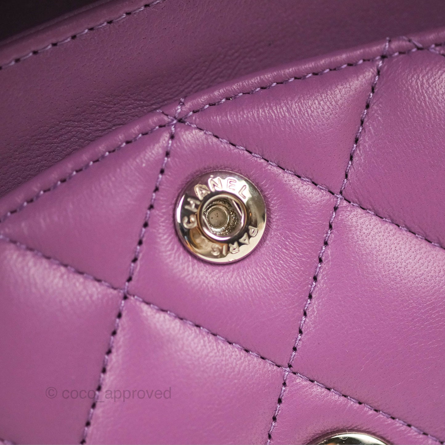 Chanel Small Classic Quilted Flap Purple Lambskin Silver Hardware