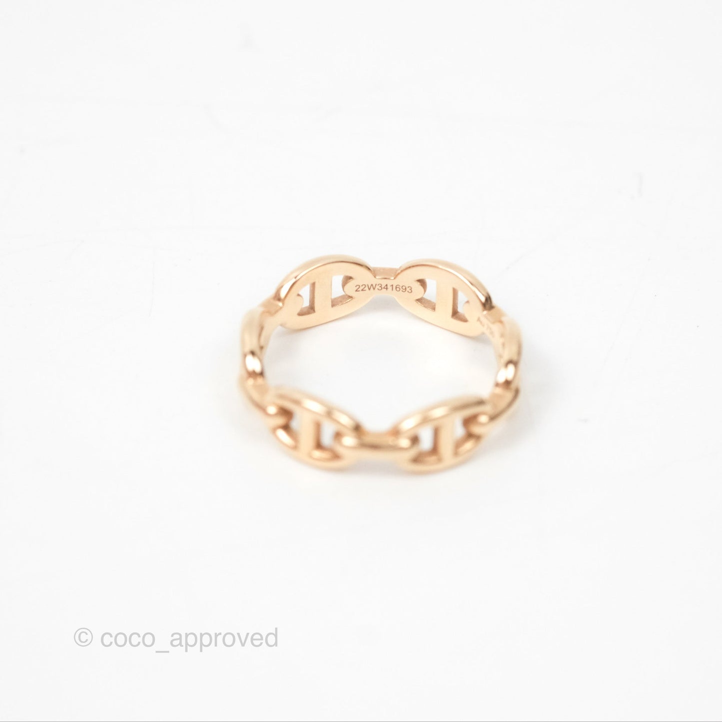 Hermès Chaine d'Ancre Enchainee Band Ring PM Rose Gold 55