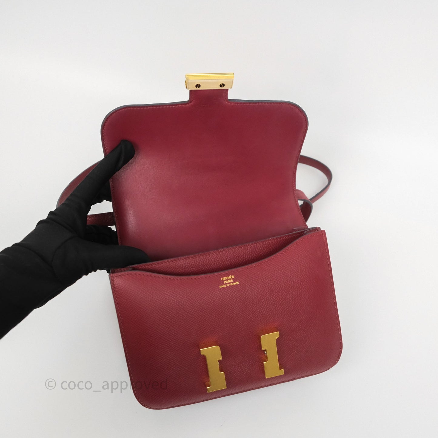 Hermès Constance Mini 18cm Rouge Grenat K1 Epsom Gold Hardware