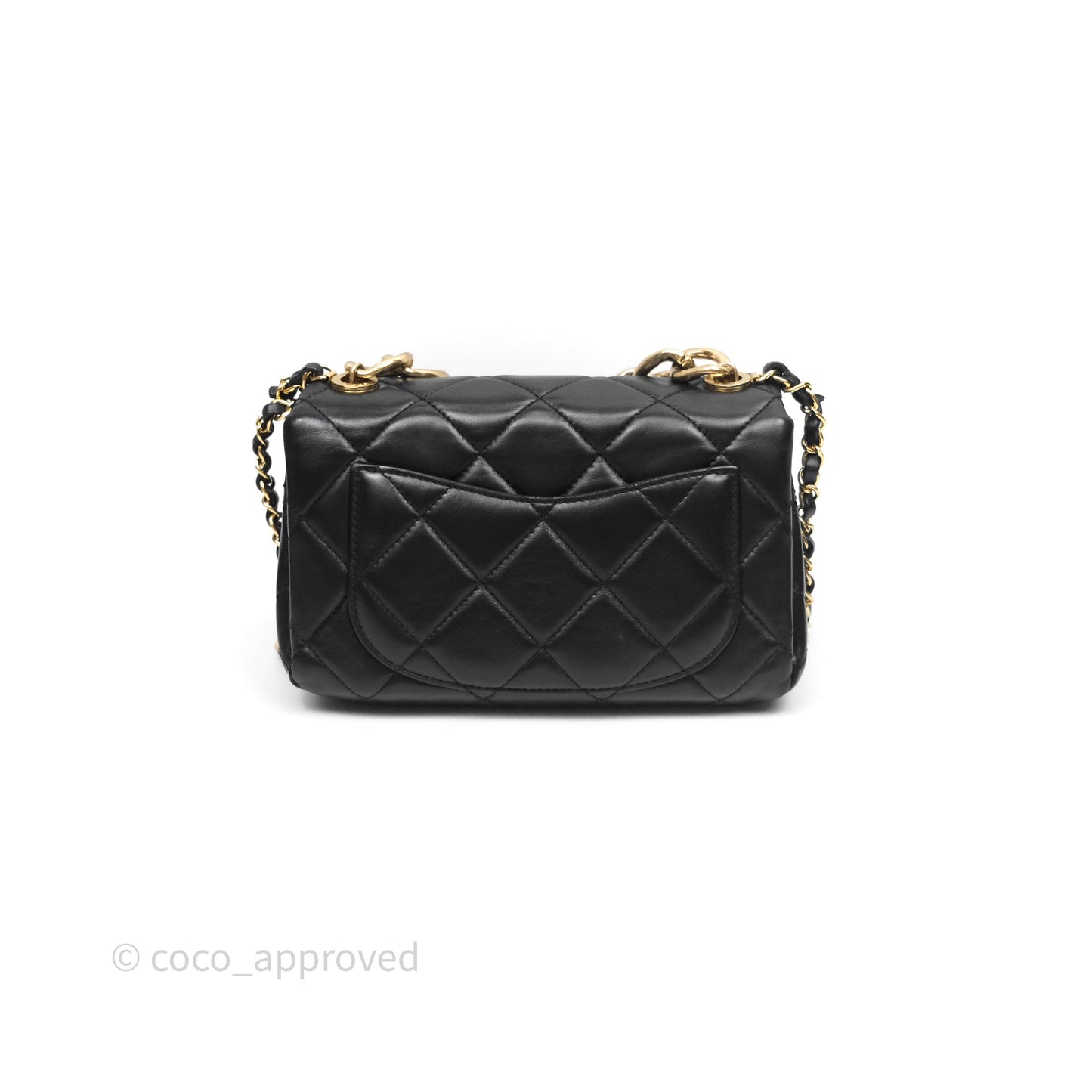 Chanel Quilted Color Match Chain Flap Black Lambskin Gold Hardware