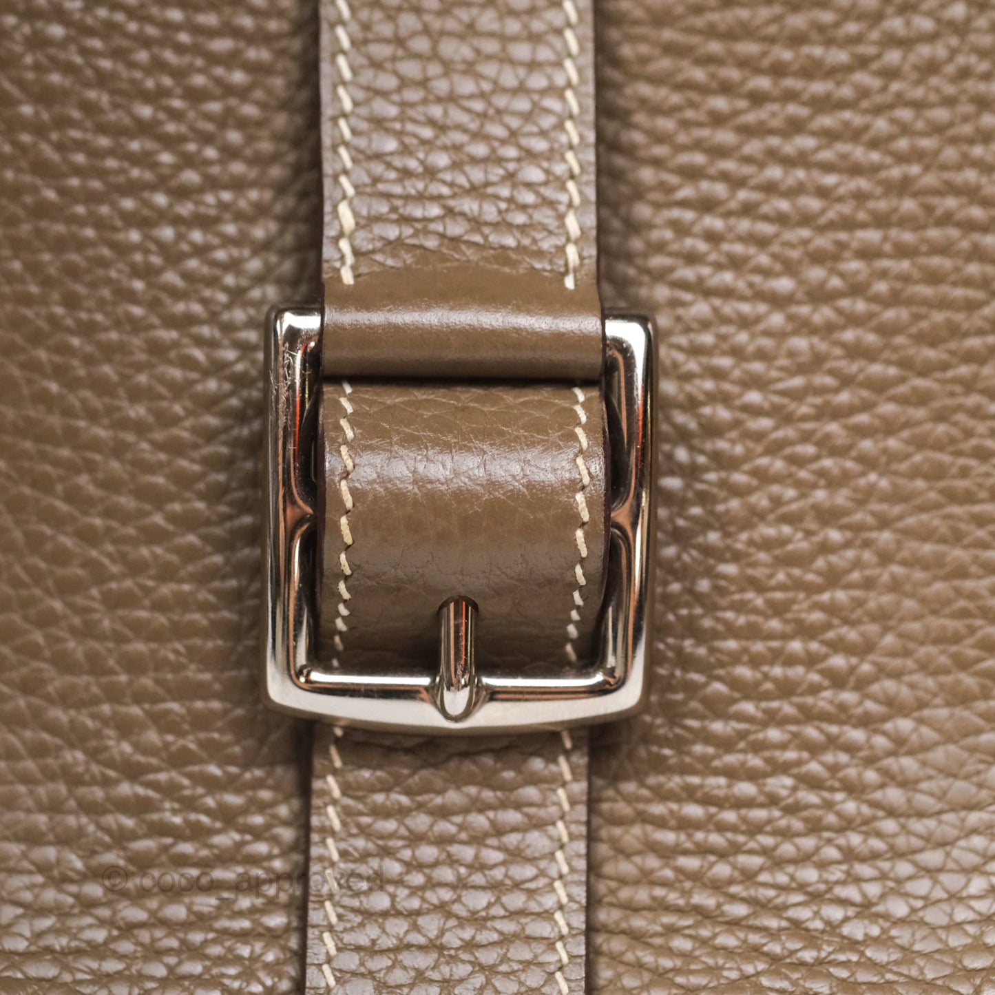 Hermès Halzan 31 Etoupe Clemence Palladium Hardware