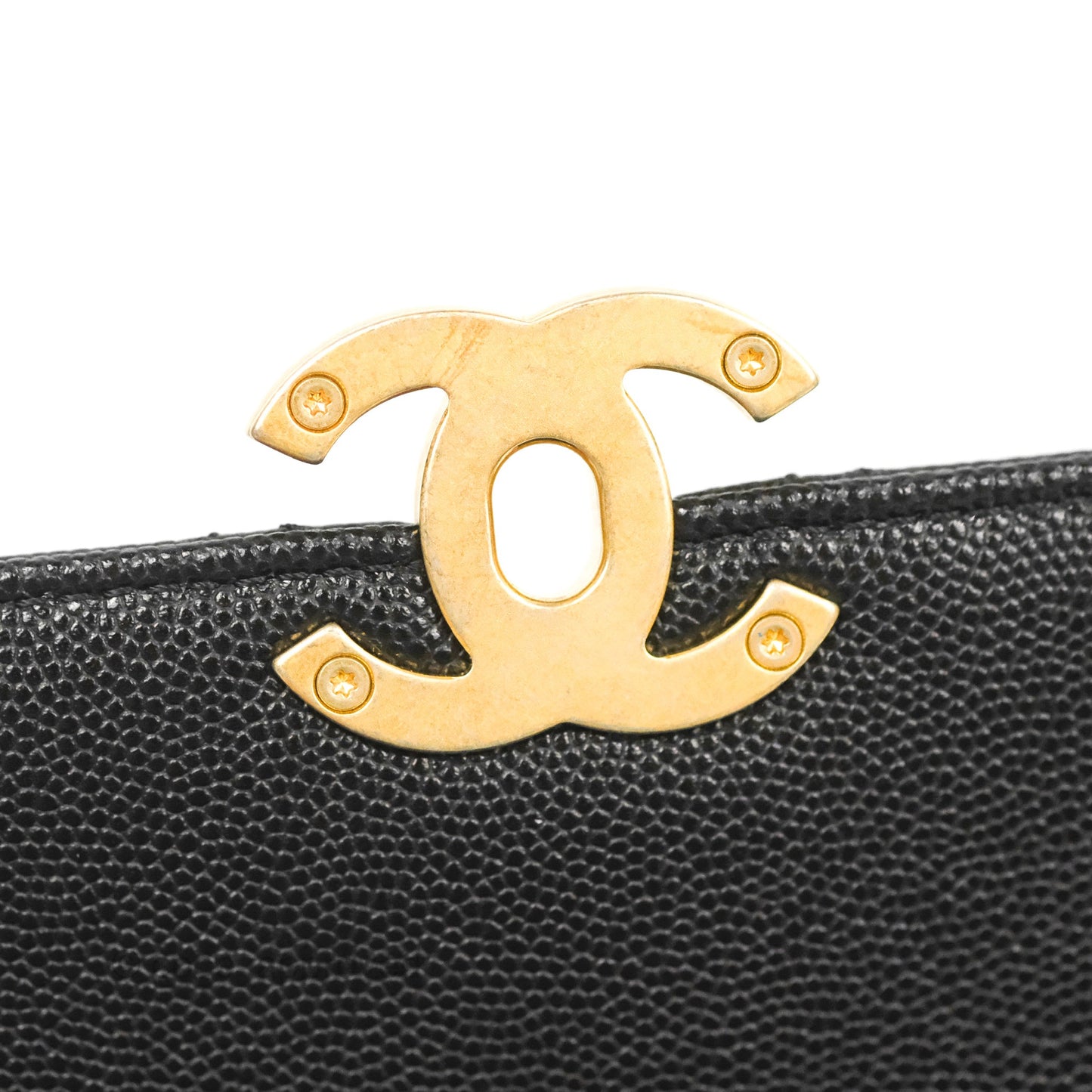 Chanel Mini Messenger Bag Black Caviar Aged Gold Hardware 21K