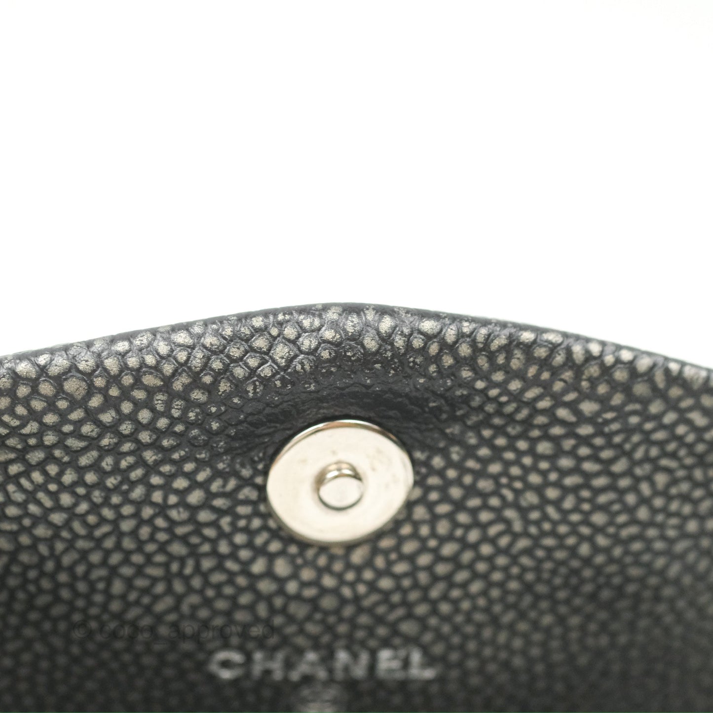 Chanel Half Moon Wallet on Chain WOC Metallic Dark Grey Caviar Silver Hardware