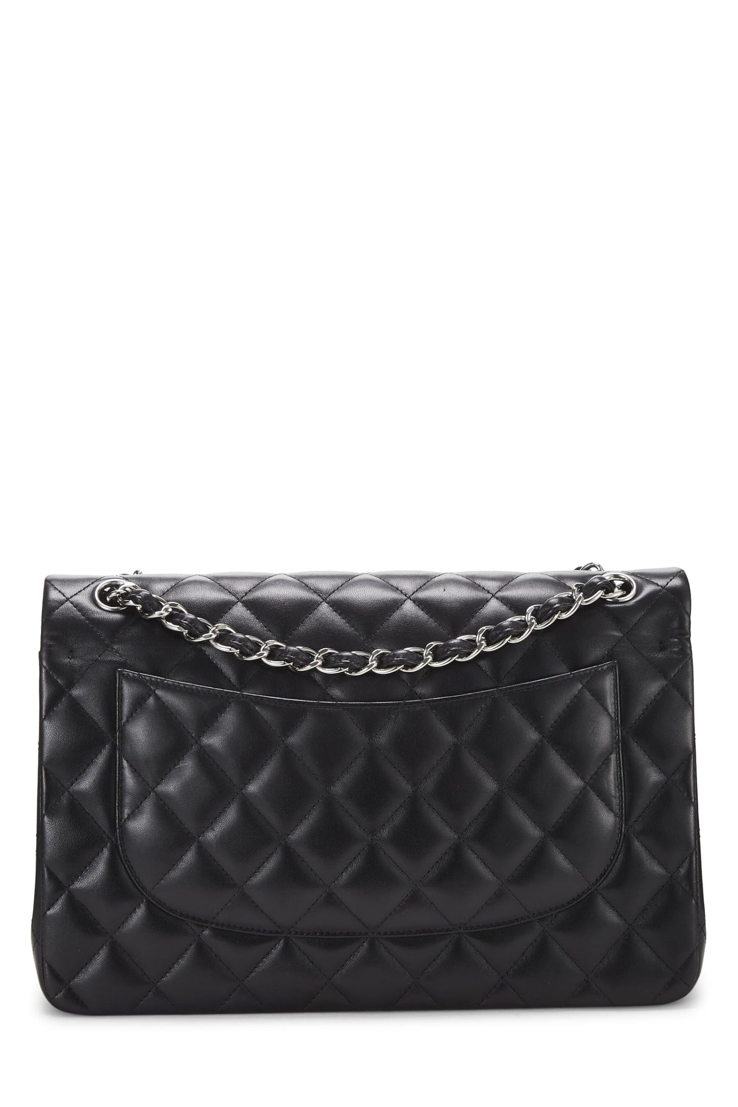 Chanel,  Black Quilted Lambskin New Classic Double Flap Jumbo, Black