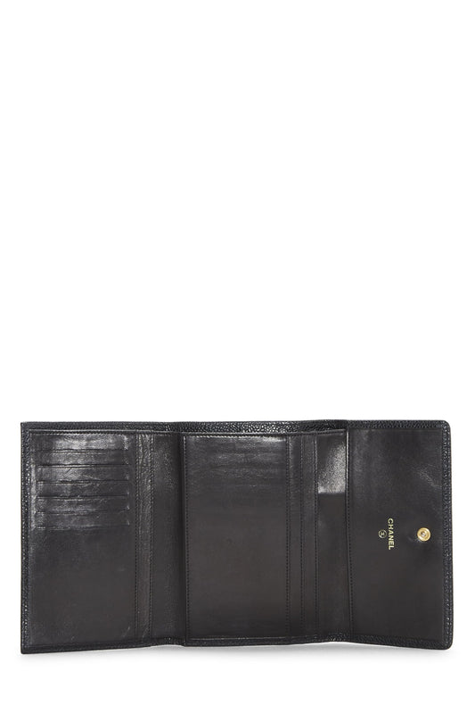 Chanel  Black Caviar Timeless 'CC' Flap Wallet, Black