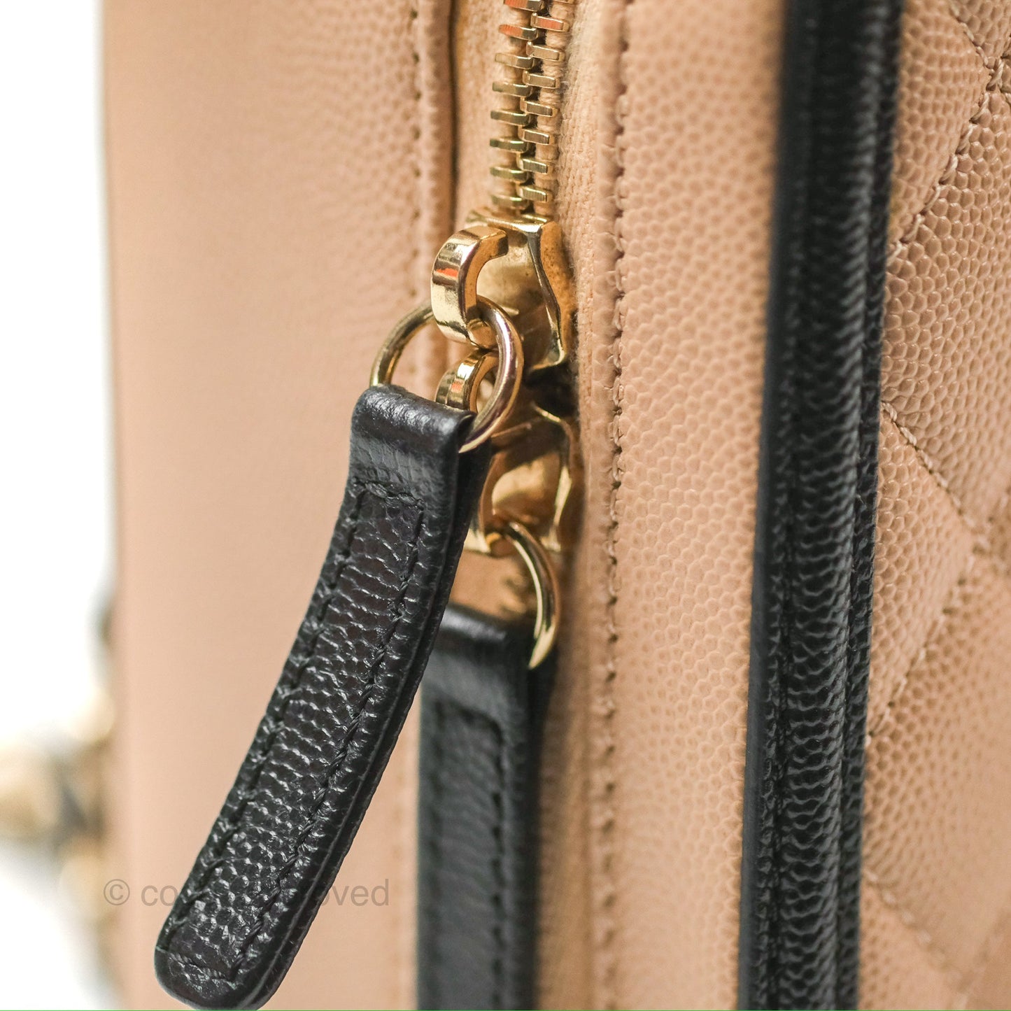 Chanel Quilted Medium CC Filigree Vanity Case Black Beige Caviar Gold Hardware