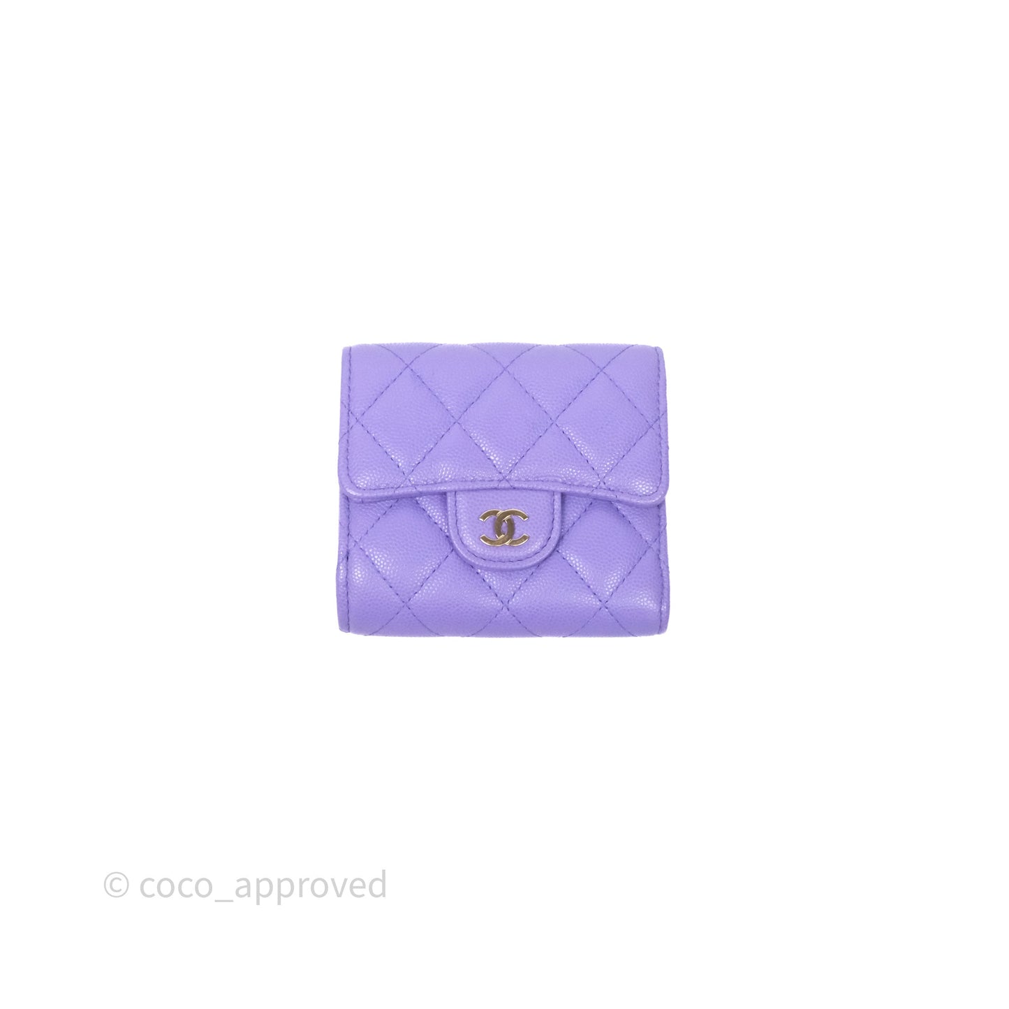 Chanel Classic Flap Wallet Purple Caviar Gold Hardware⁣ 20S