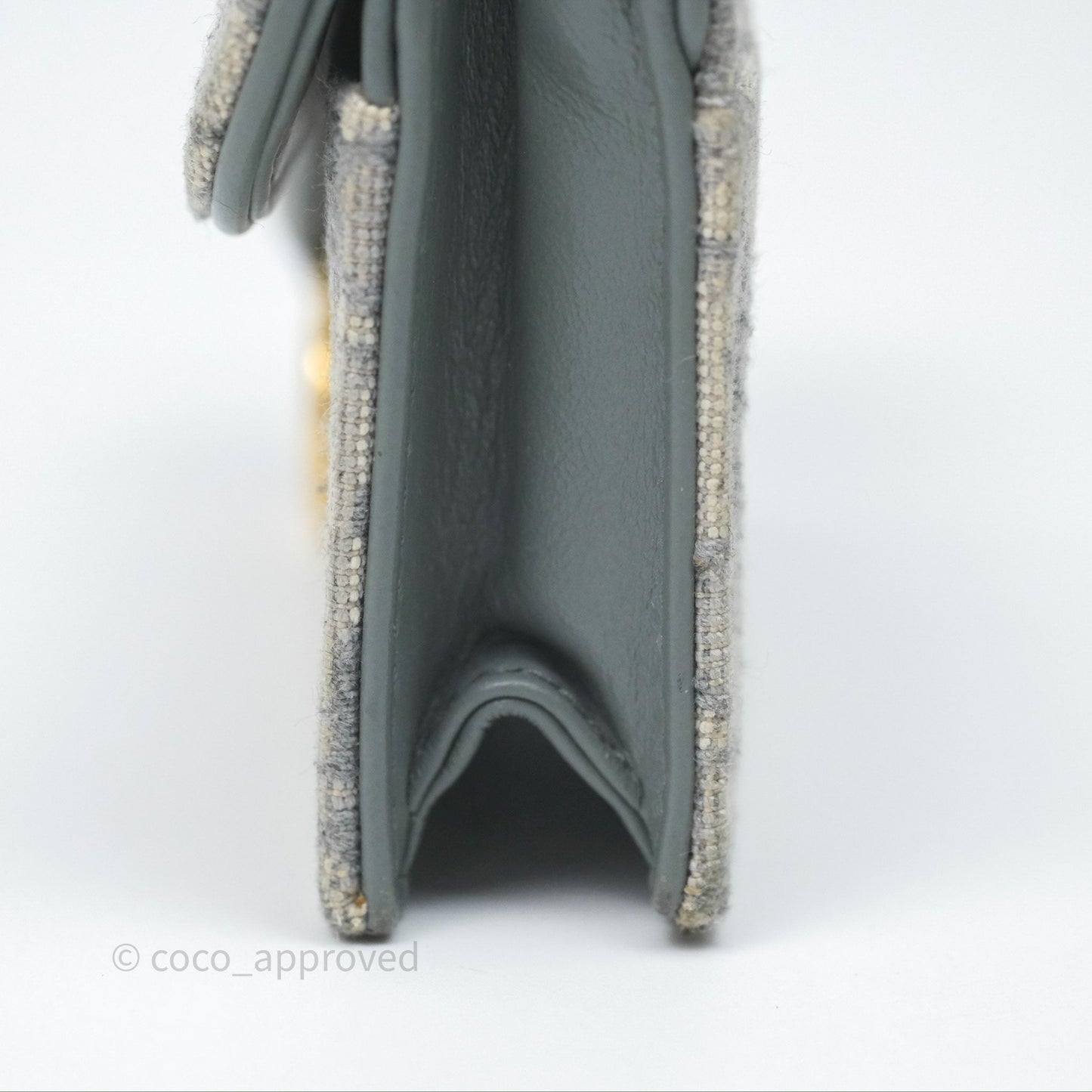 Christian Dior Saddle Bloom Card Holder Gray Dior Oblique Jacquard