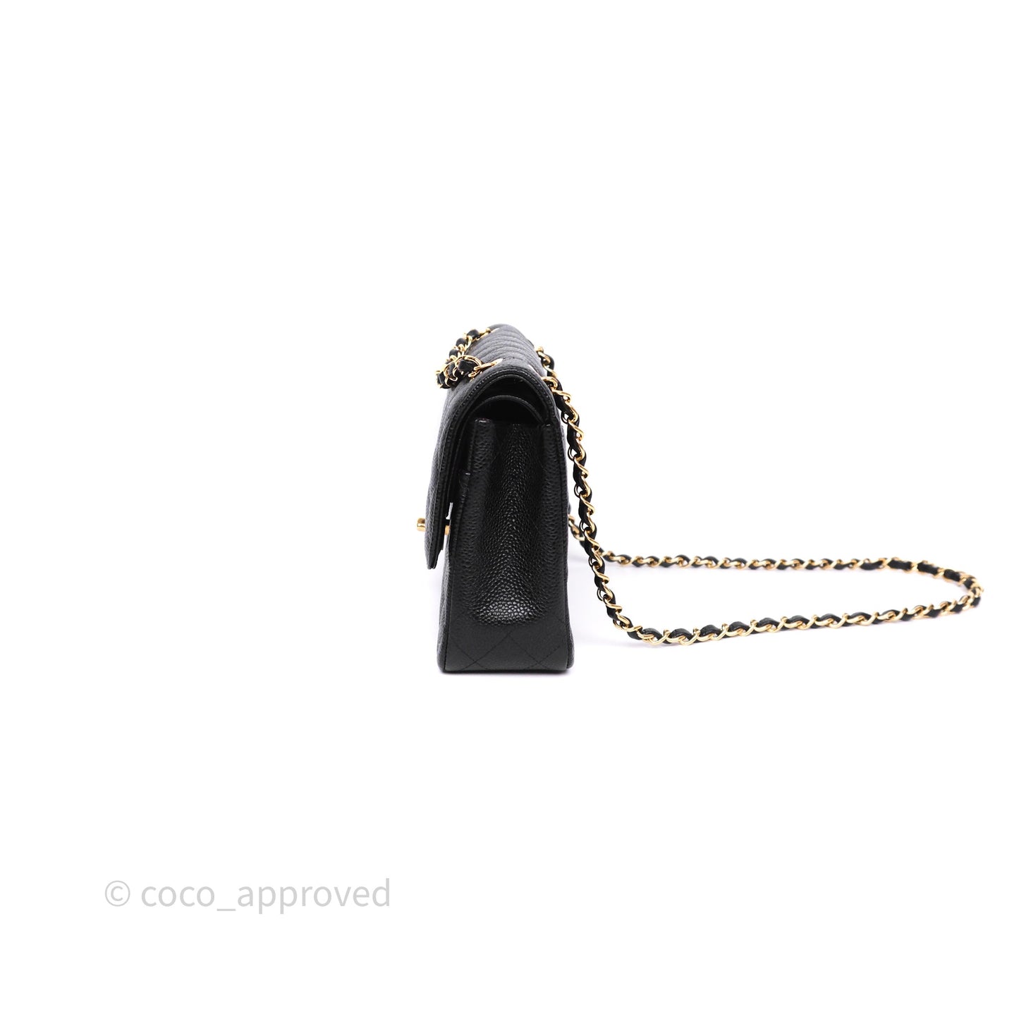 Chanel Classic M/L Medium Flap Quilted Black Caviar Gold Hardware