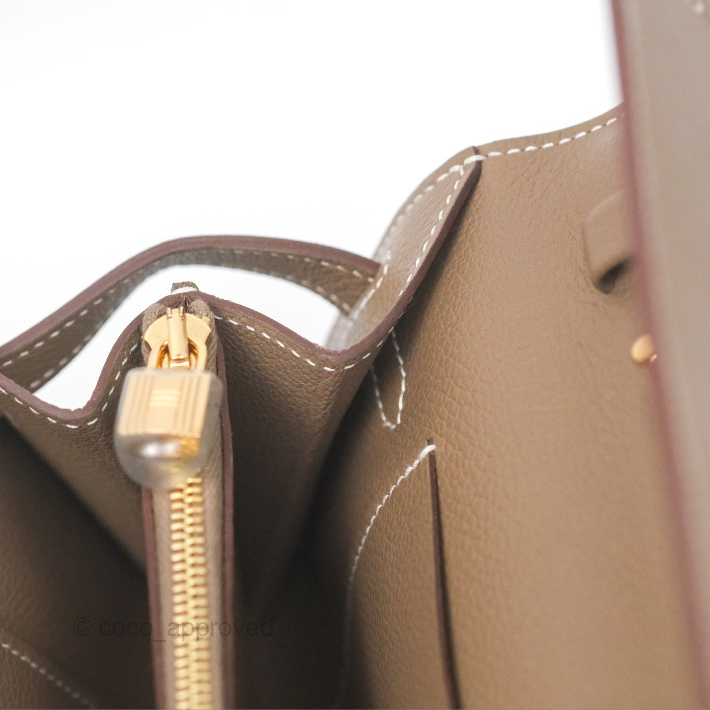 Hermès Kelly To Go Wallet Etoupe Evercolor Gold Hardware