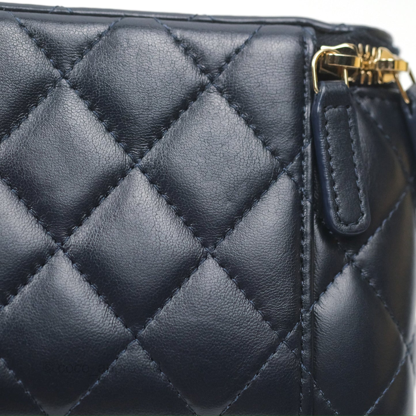 Chanel All Slide Vanity with Adjustable Chain Navy Lambskin Aged Gold Hardware