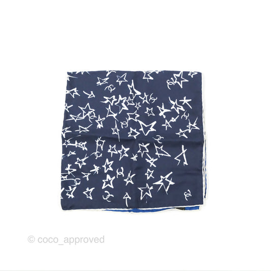 Chanel Blue Silk Scarf