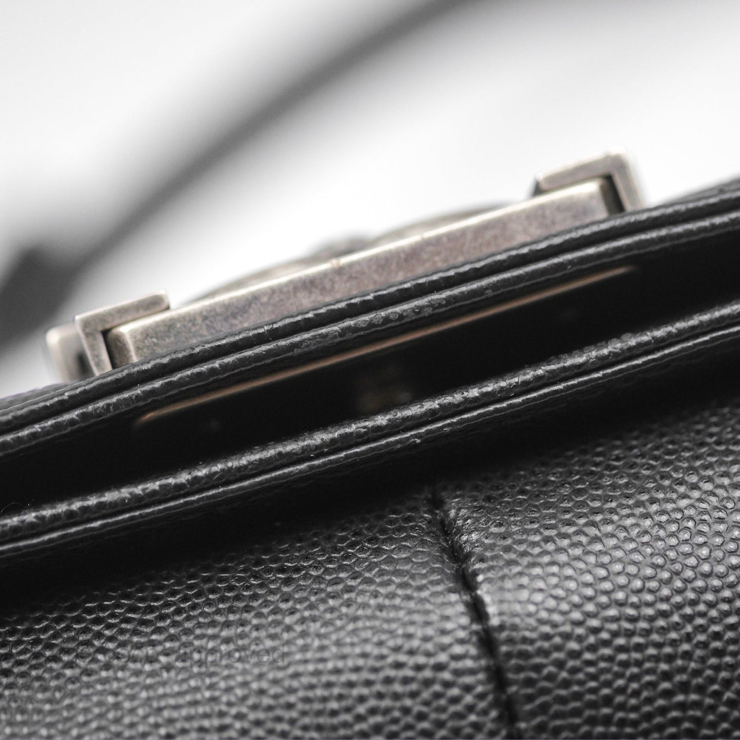 Chanel Medium Boy Quilted Black Caviar Ruthenium Hardware
