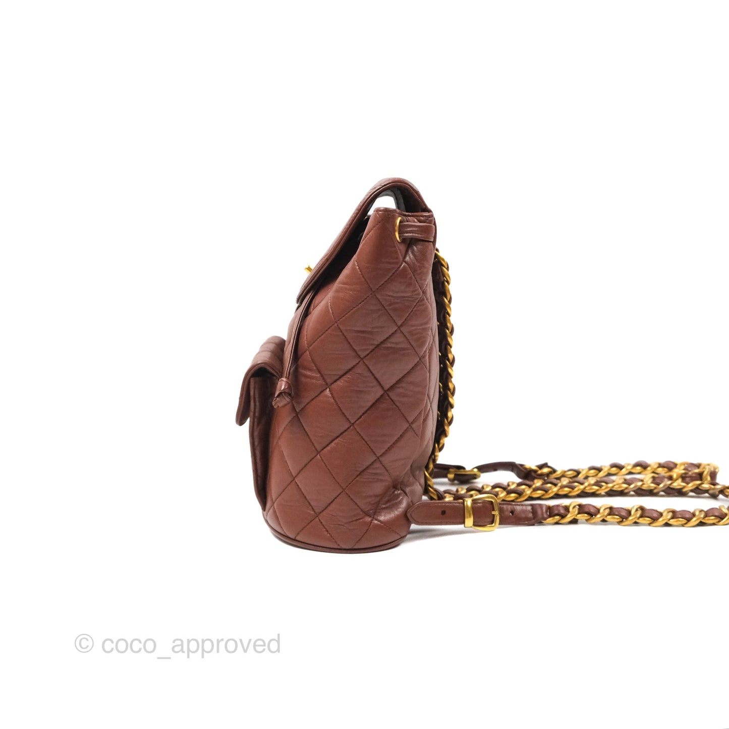Chanel Vintage CC Duma Backpack Brown Lambskin 24K Gold Hardware