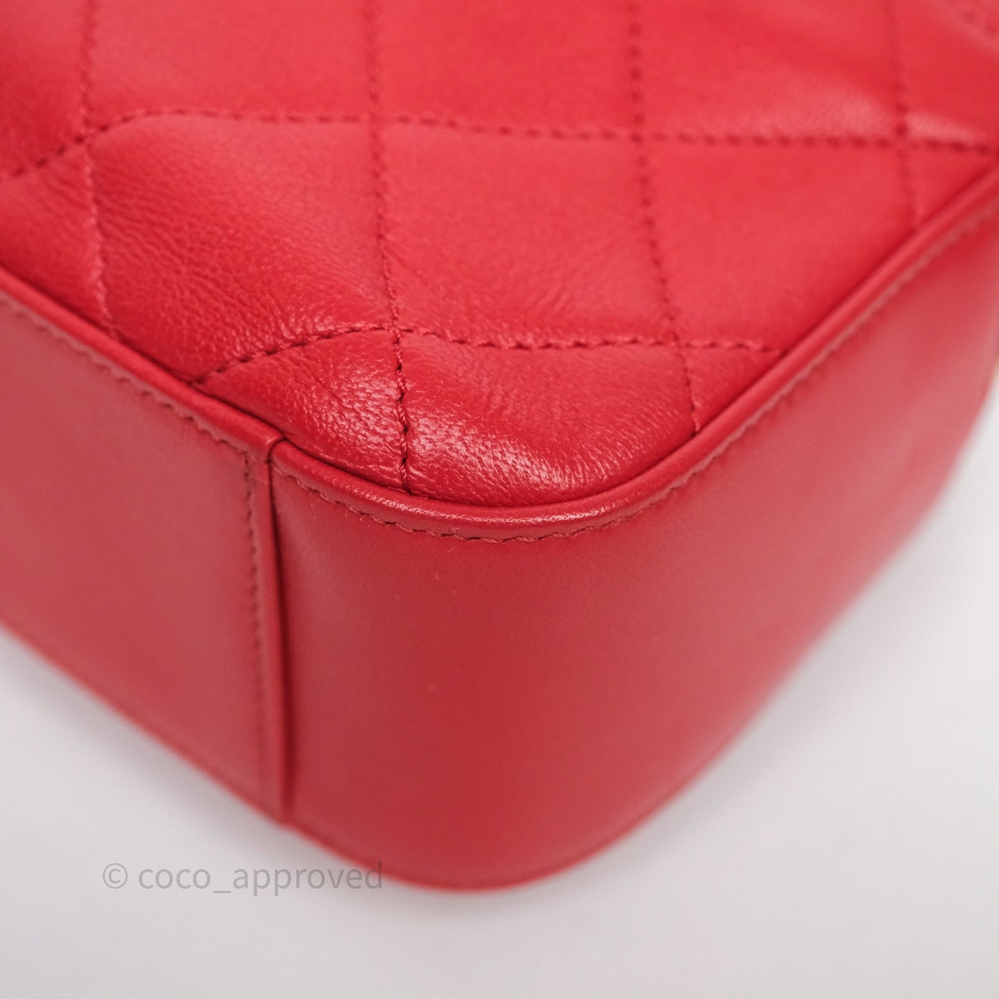 Chanel Infinity Camera Case Red Goatskin Aged Gold Hardware
