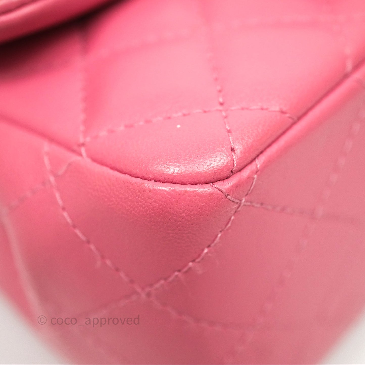 Chanel Mini Square Flap Quilted Pink Lambskin Gold Hardware