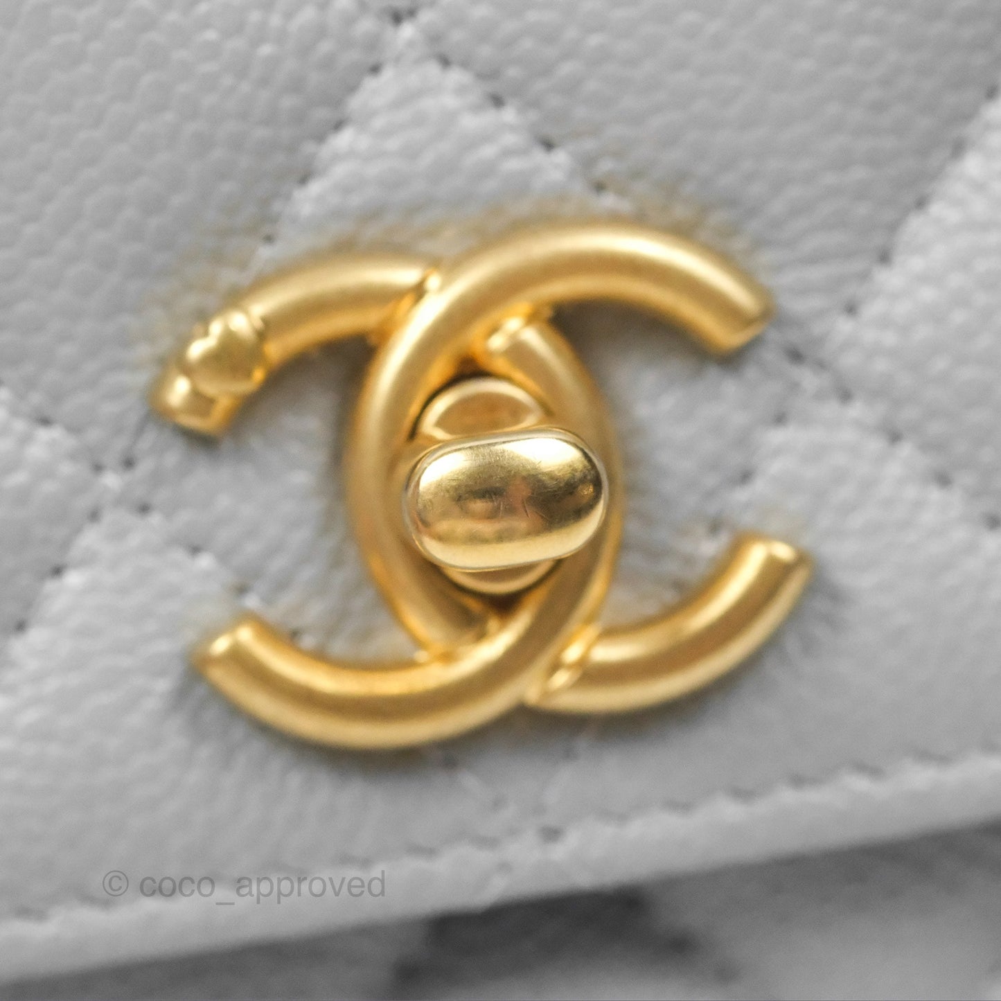 Chanel Heart Adjustable Chain WOC Grey Caviar Aged Gold Hardware