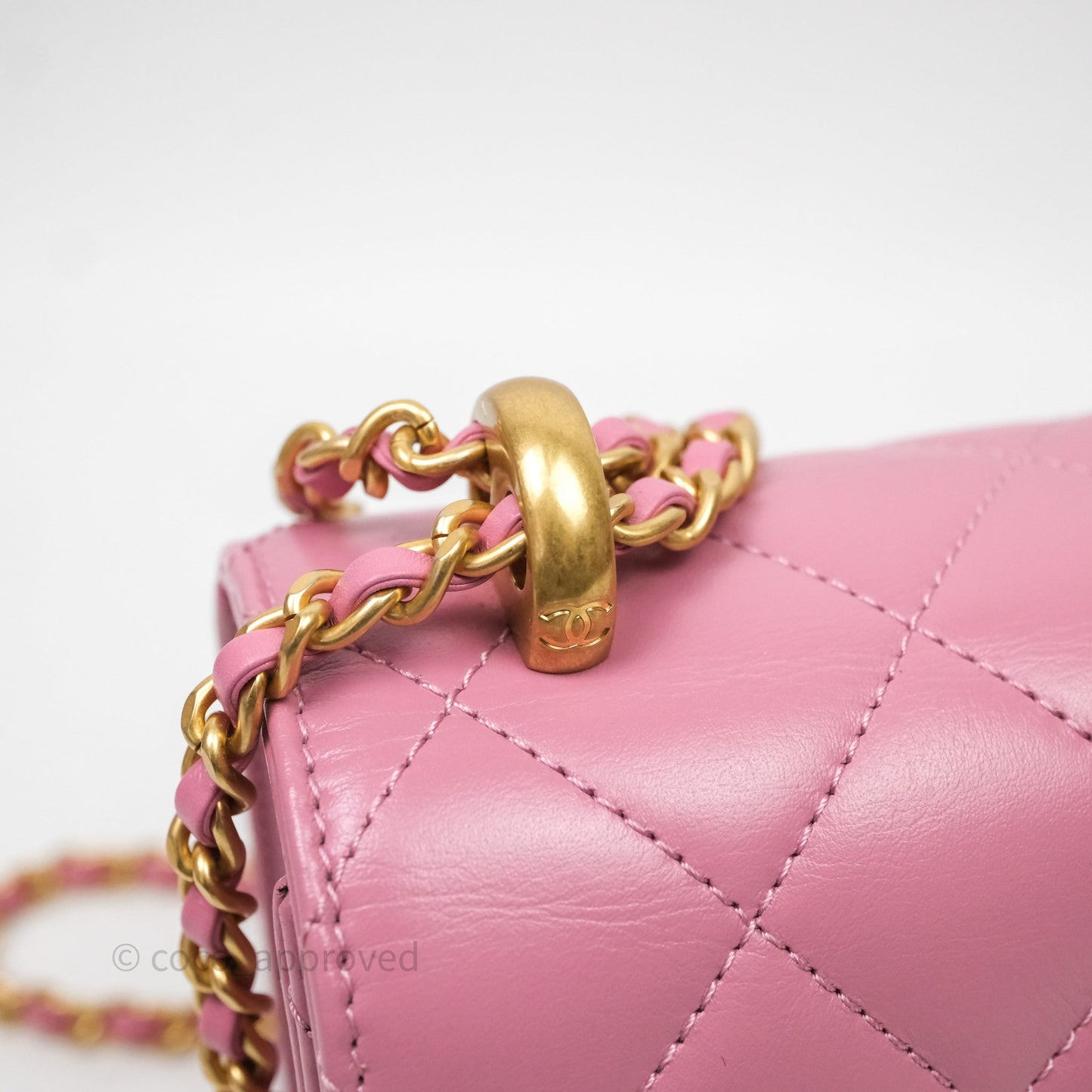 Chanel Quilted Mini Perfect Fit Adjustable Pink Calfskin Gold Hardware