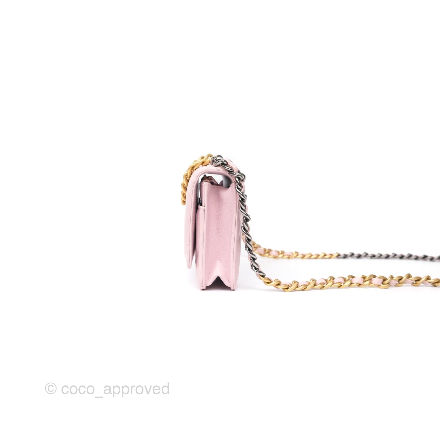 Chanel 19 Wallet on Chain WOC Light Pink Lambskin Mixed Hardware
