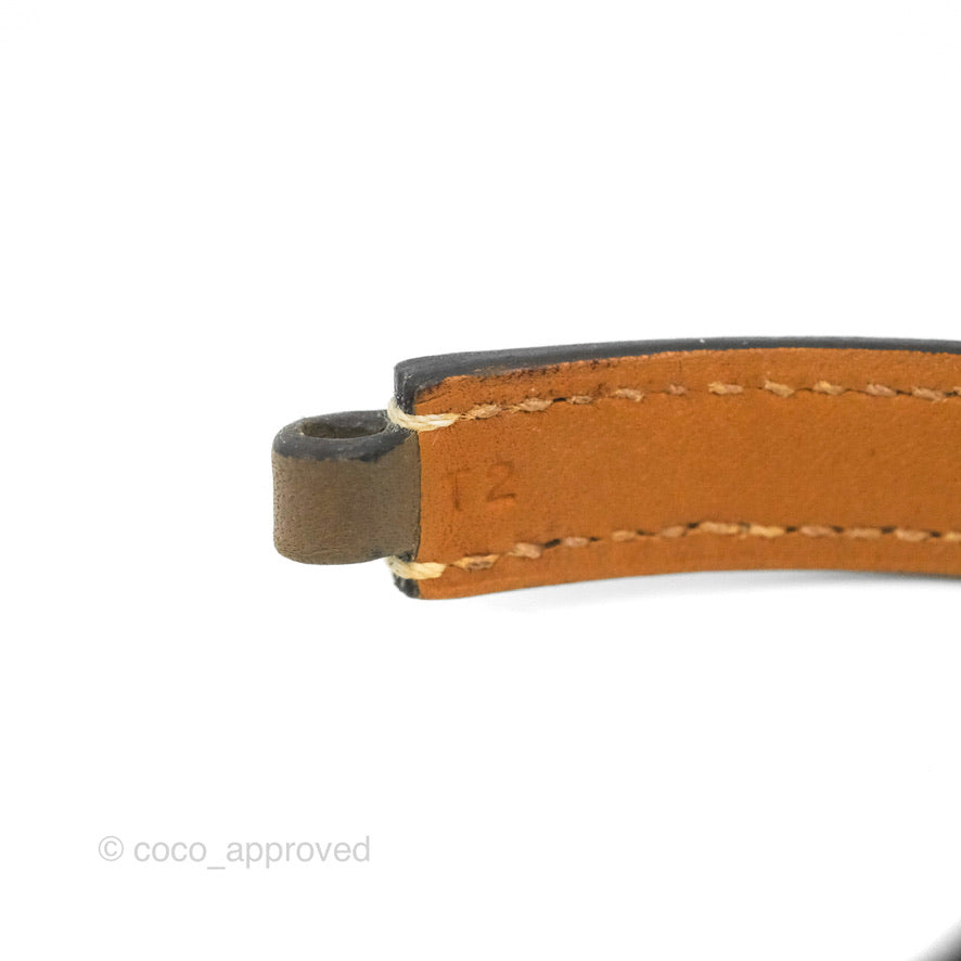 Hermès Rivale Double Tour Bracelet Etoupe Gold Hardware