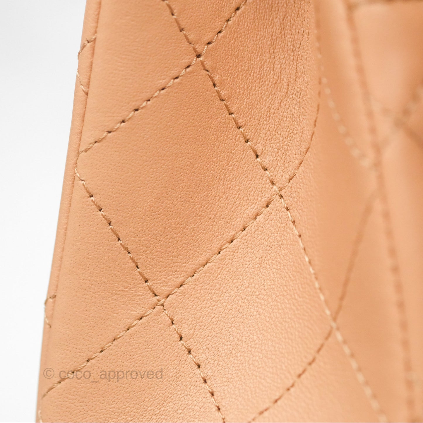Chanel Small Classic Quilted Flap Beige Lambskin Gold Hardware 23K